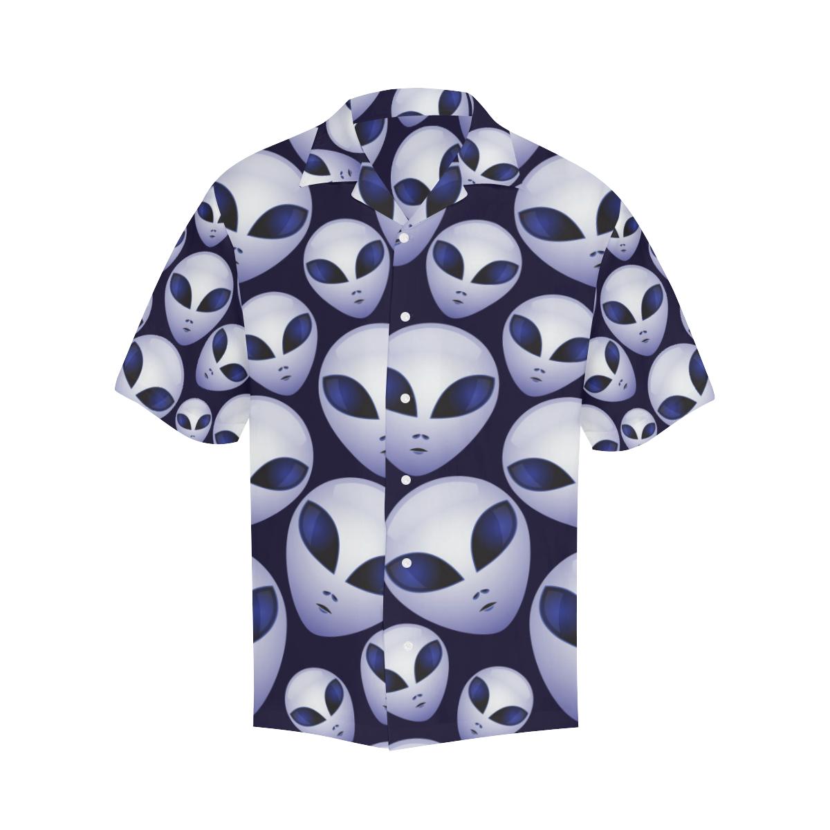 Alien Pattern Print Design 01 Mens All Over Hawaiian Shirt