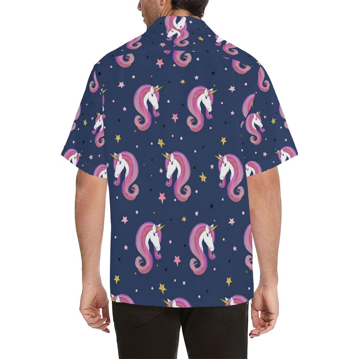 Unicorn Head Pattern Mens All Over Print Hawaiian Shirt