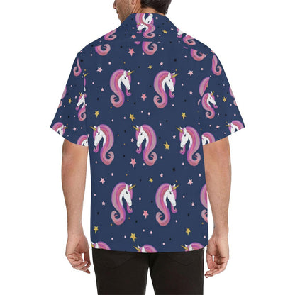 Unicorn Head Pattern Mens All Over Print Hawaiian Shirt