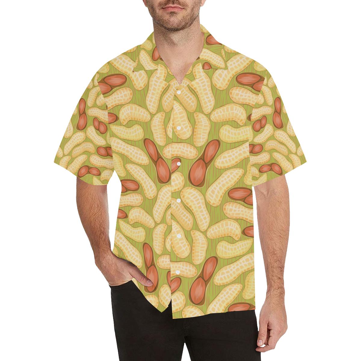 Peanut Pattern Theme Mens All Over Print Hawaiian Shirt