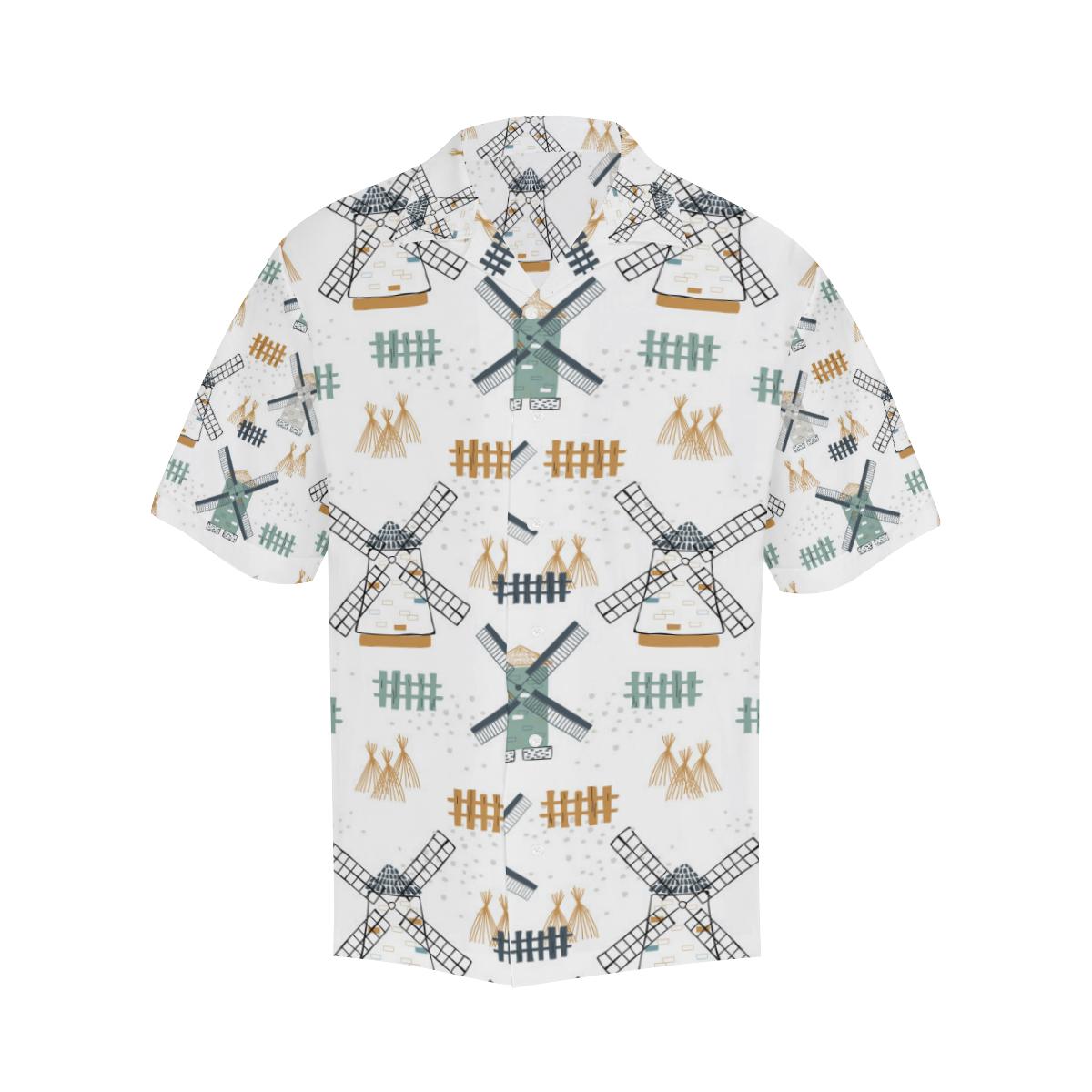 Windmill Pattern Mens All Over Print Hawaiian Shirt