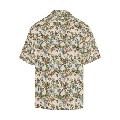 Butterfly Flower Pattern Print Design Hawaiian Shirt