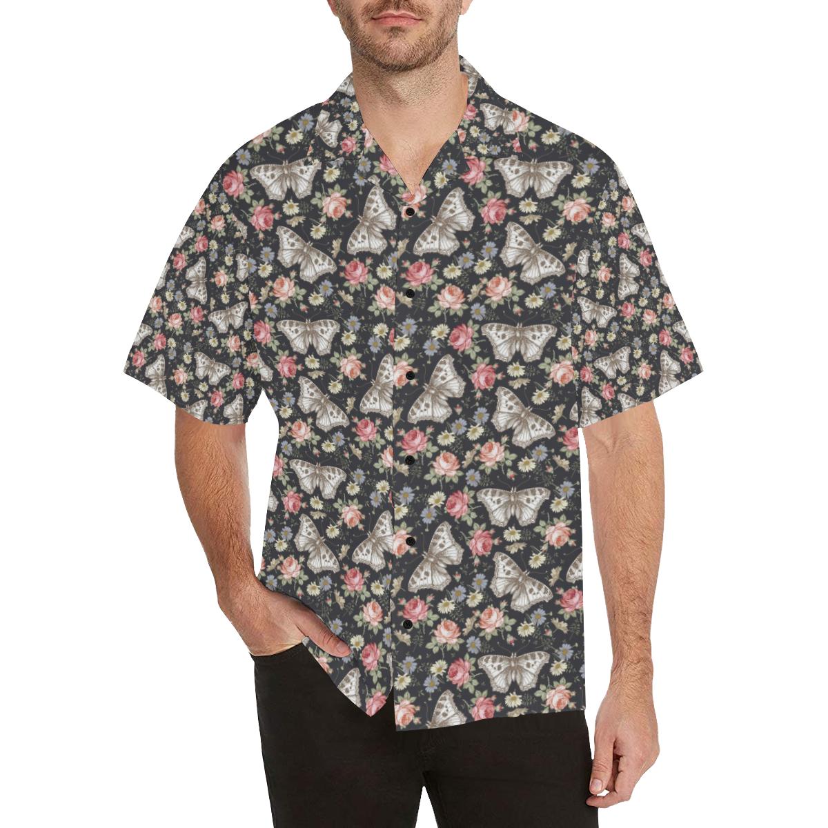 Butterfly Flower Pattern Print Design Hawaiian Shirt