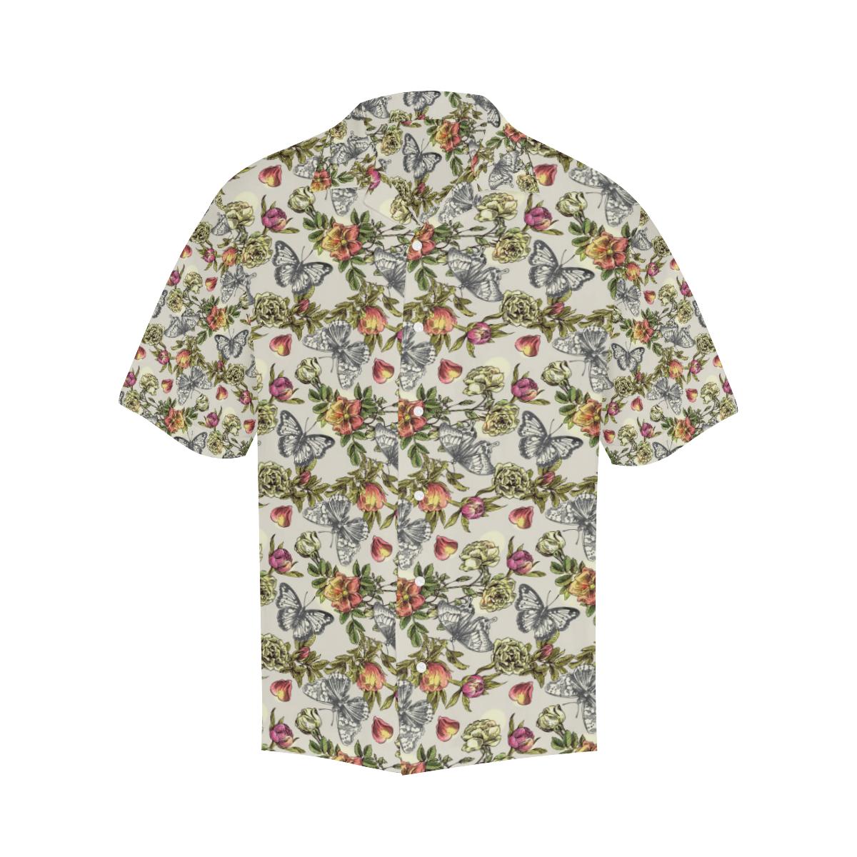 Butterfly Flower Pattern Print Design Hawaiian Shirt