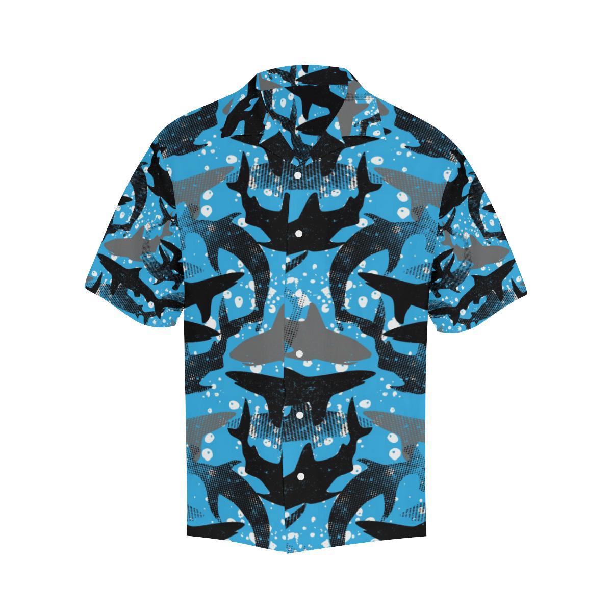 Shark Pattern Background Mens All Over Print Hawaiian Shirt