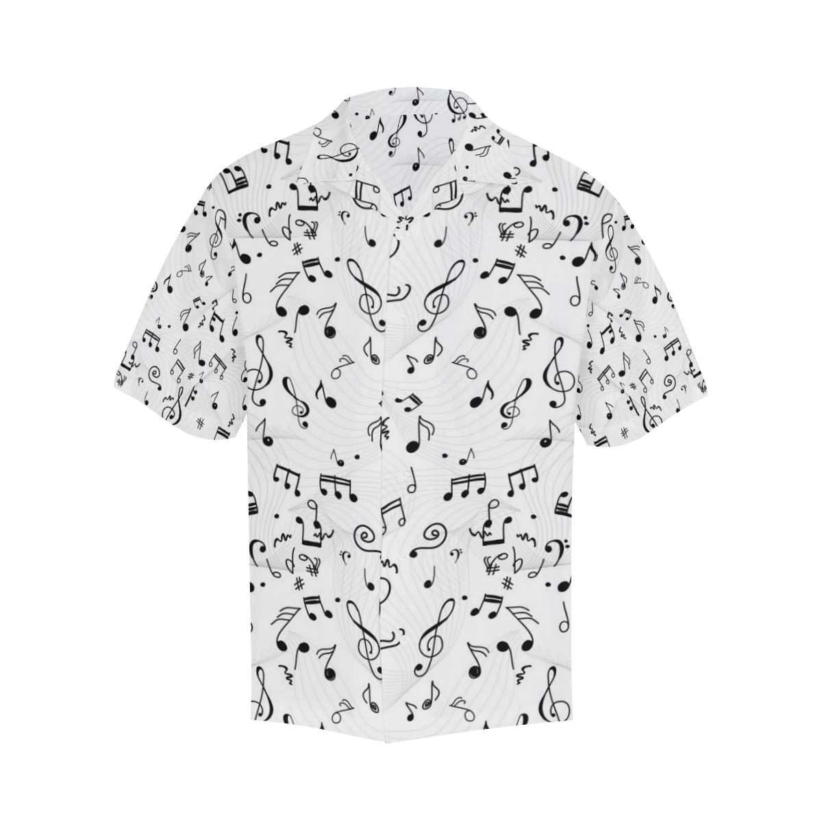 Music Notes Pattern Print Design 04 Mens All Over Hawaiian Shirt