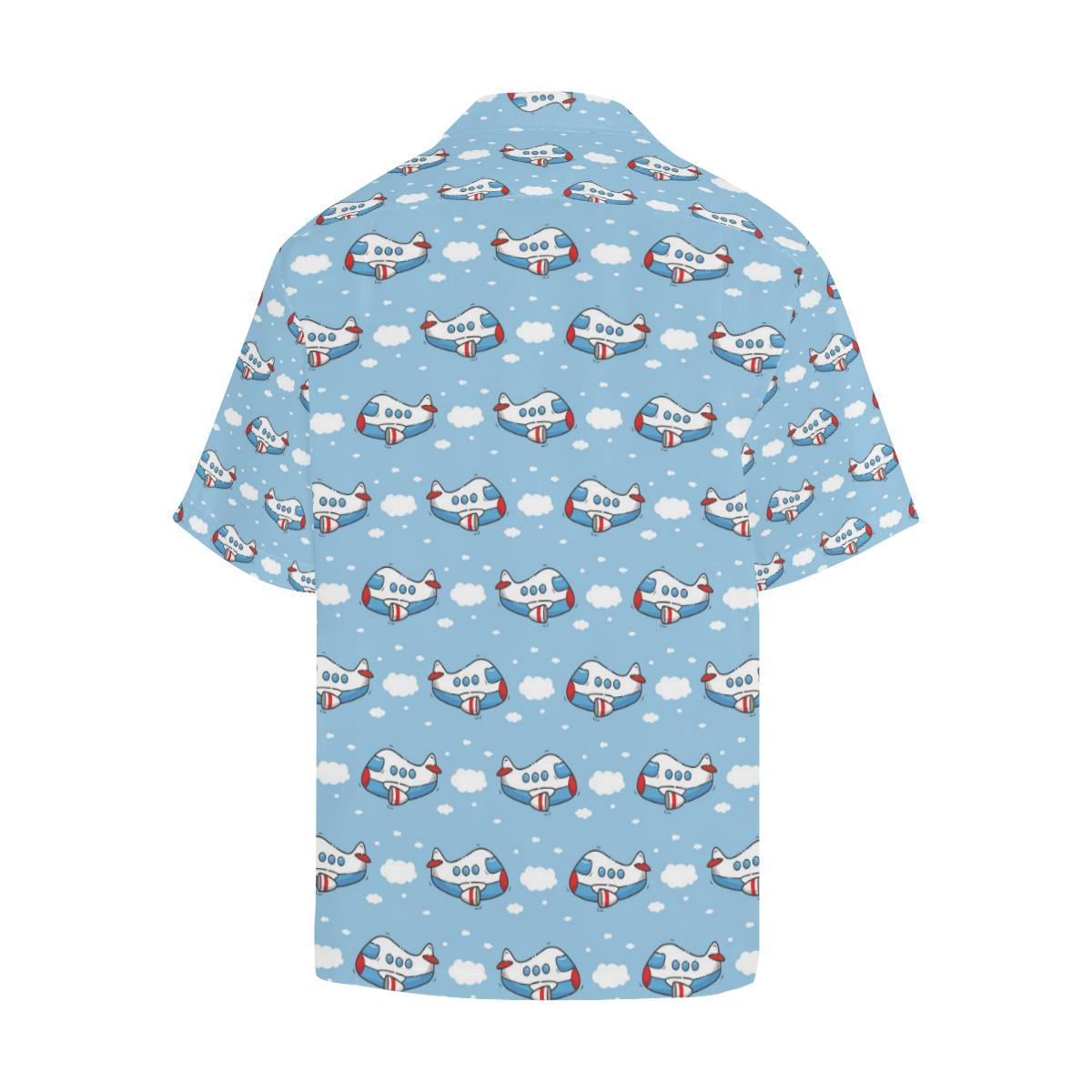 Airplane Cartoon Pattern Print Design Hawaiian Shirt