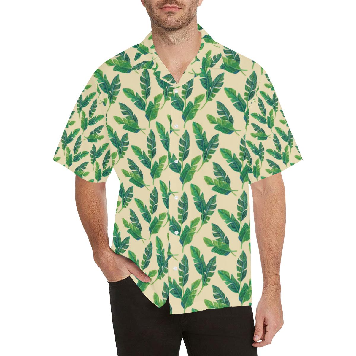 Banana Leaf Pattern Print Design Hawaiian Shirt