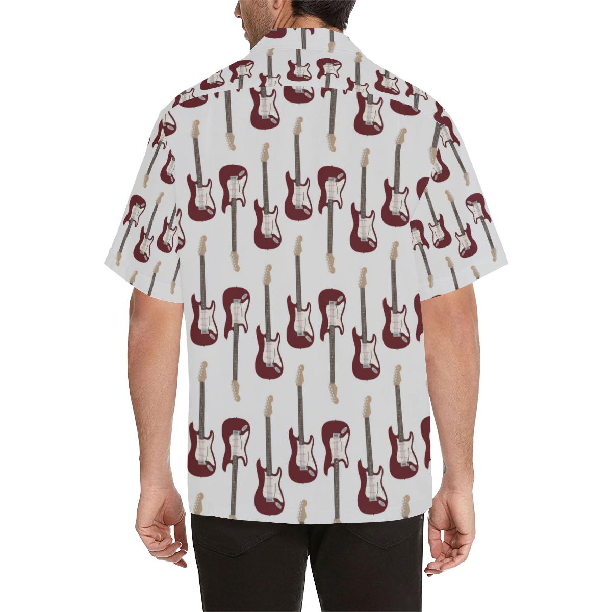 Bass Guitar Pattern Print Design Hawaiian Shirt