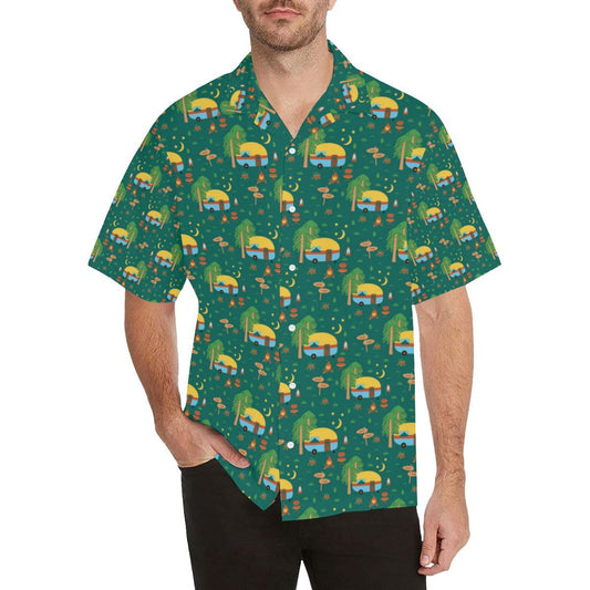 Camping Camper Pattern Print Design Hawaiian Shirt