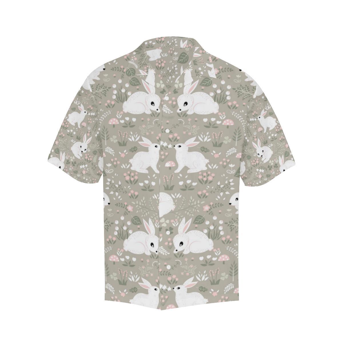 Cute Rabbit Pattern Mens All Over Print Hawaiian Shirt