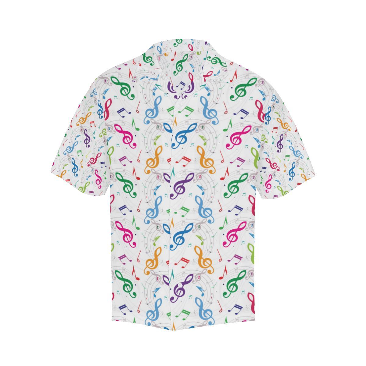 Music Notes Pattern Print Design 02 Mens All Over Hawaiian Shirt