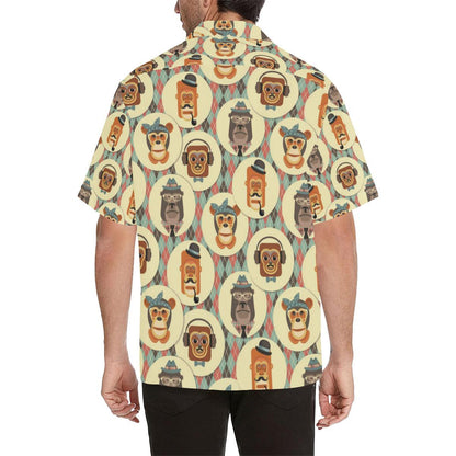 Monkey Pattern Mens All Over Print Hawaiian Shirt