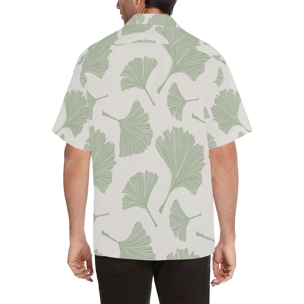 Ginkgo Leaves Pattern Mens All Over Print Hawaiian Shirt
