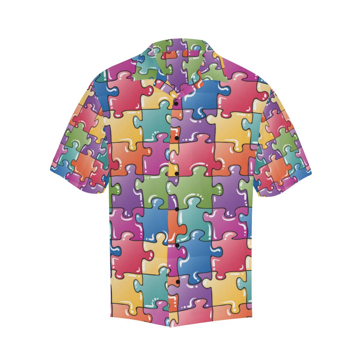 Puzzle Pattern Print Design A Hawaiian Shirt