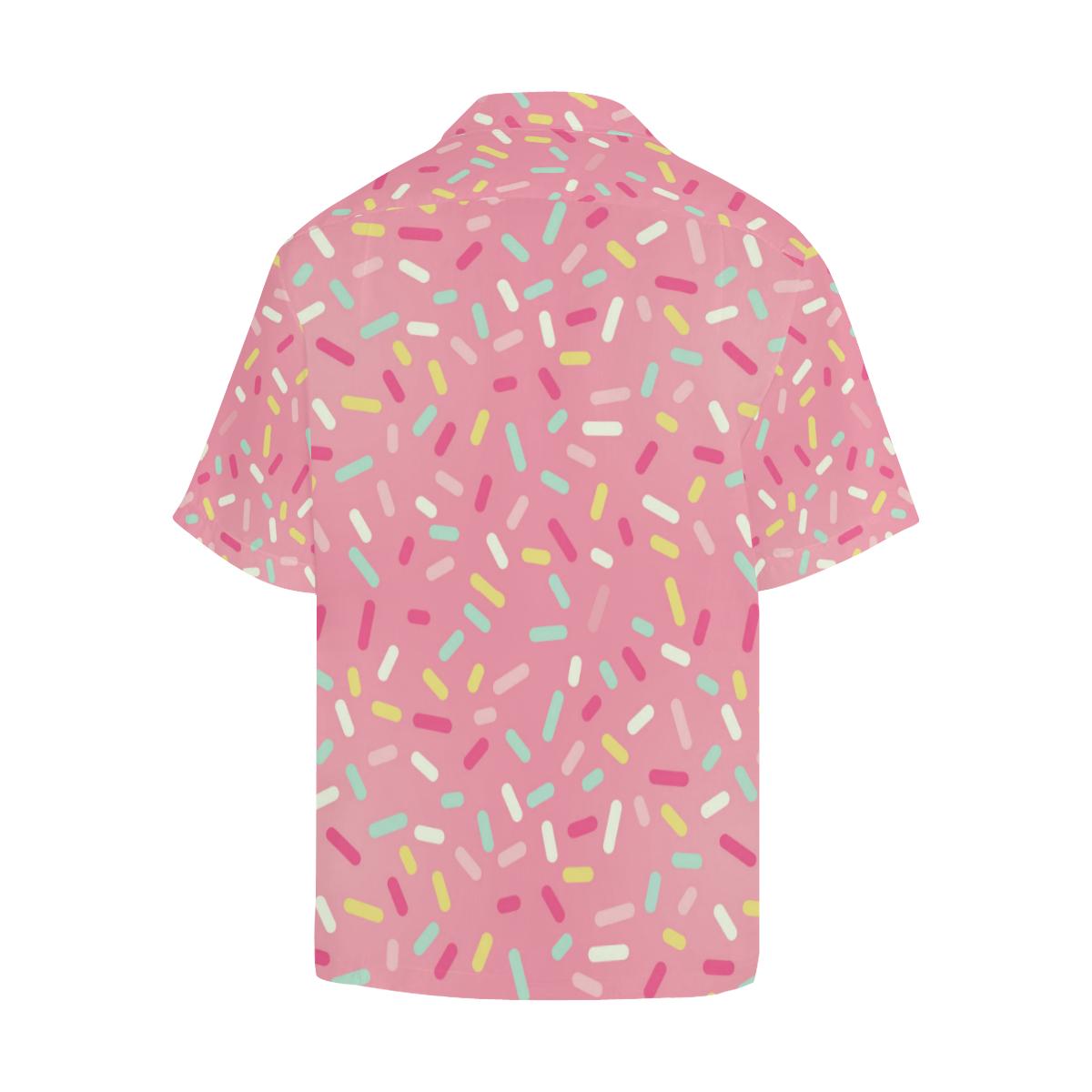 Pink Donut Glaze Candy Pattern Mens All Over Print Hawaiian Shirt