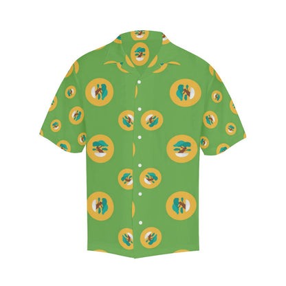 Bonsai Pattern Green Background Mens All Over Print Hawaiian Shirt