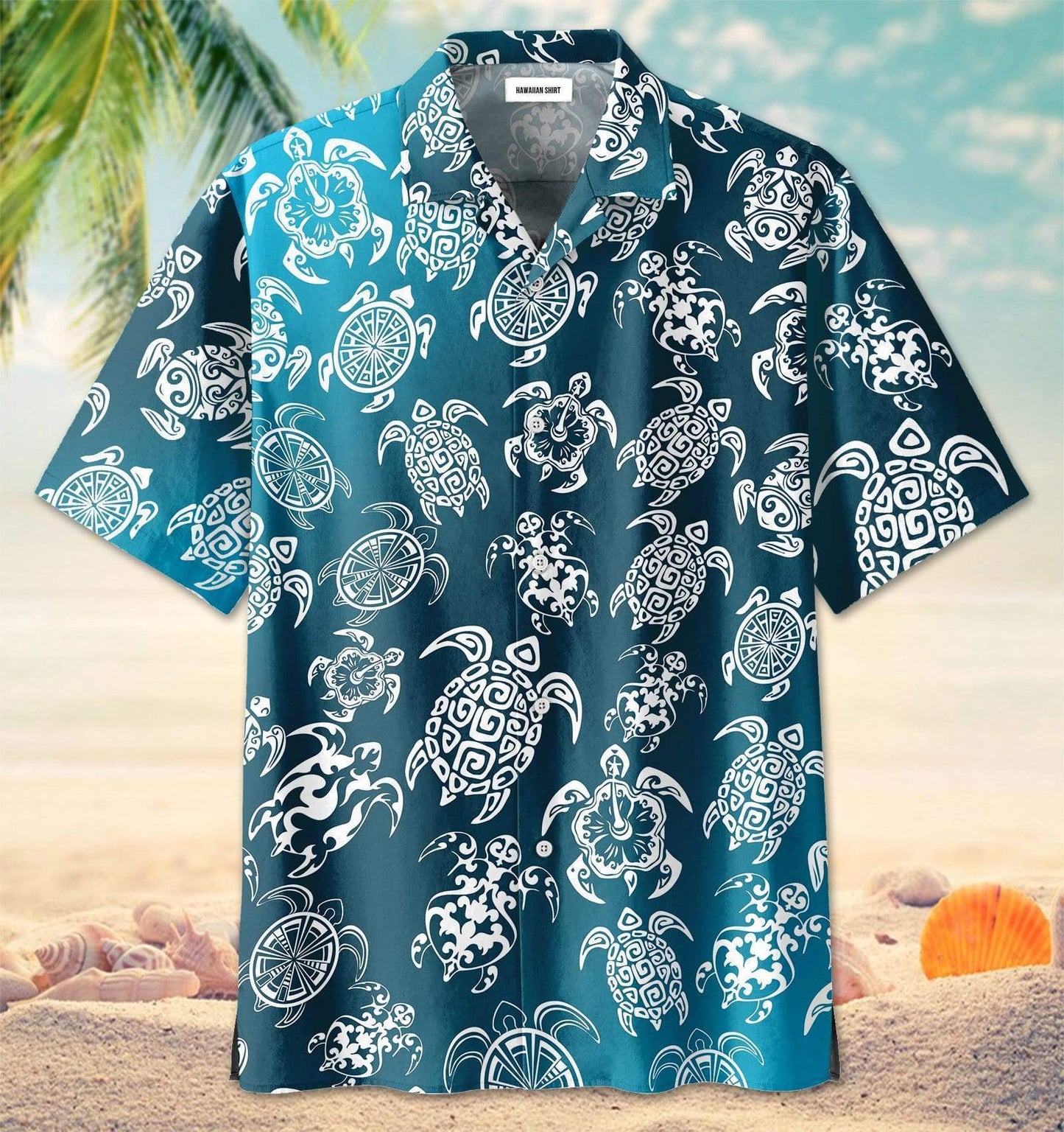 Blue Sea Turtle Honu Hawaiian Aloha Shirts #DH