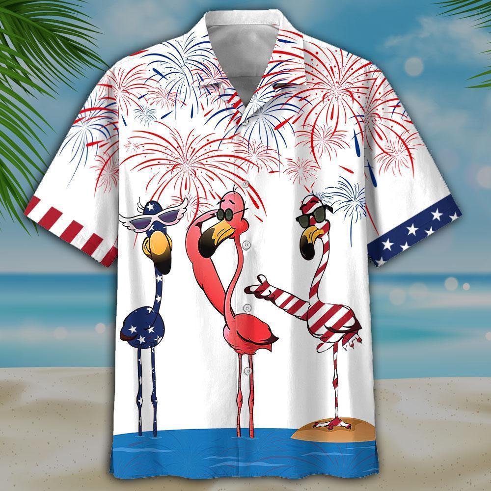 Flamingo Hawaii Shirt Unique Beach Hawaiian