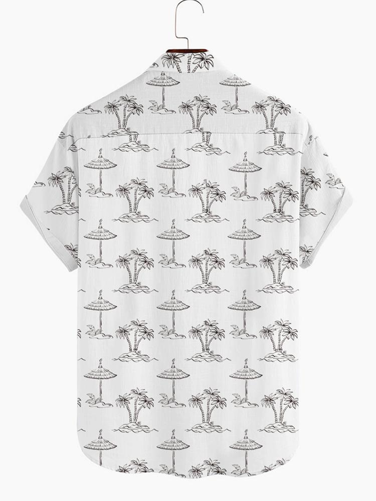 Straw Shed Printed Button Down Mens Short Sleeve Shirt Hawaiian