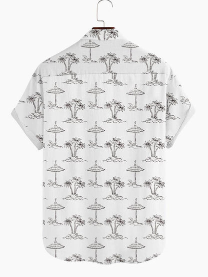 Straw Shed Printed Button Down Mens Short Sleeve Shirt Hawaiian