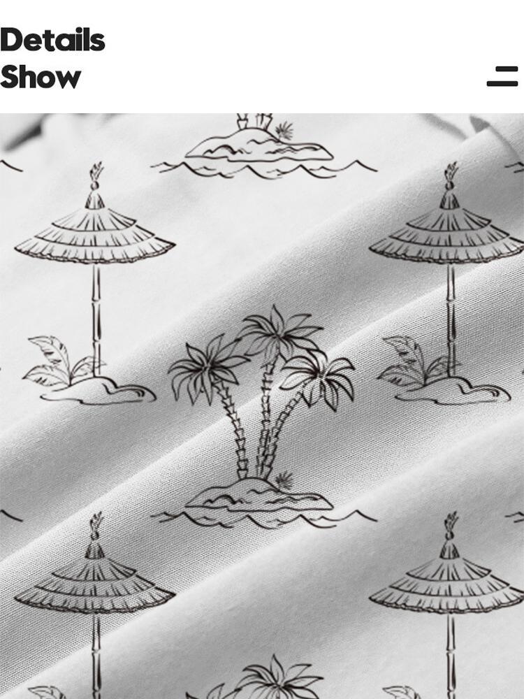 Straw Shed Printed Button Down Mens Short Sleeve Shirt Hawaiian
