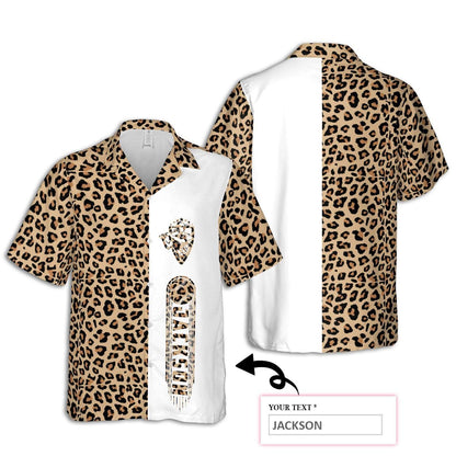 Personalized Name Baseball Leopard Hawaiian Aloha Shirts #2821DH