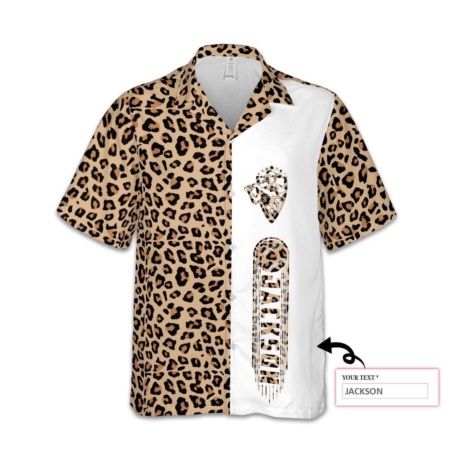 Personalized Name Baseball Leopard Hawaiian Aloha Shirts #2821DH