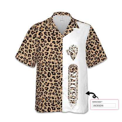 Personalized Name Baseball Leopard Hawaiian Aloha Shirts #2821DH