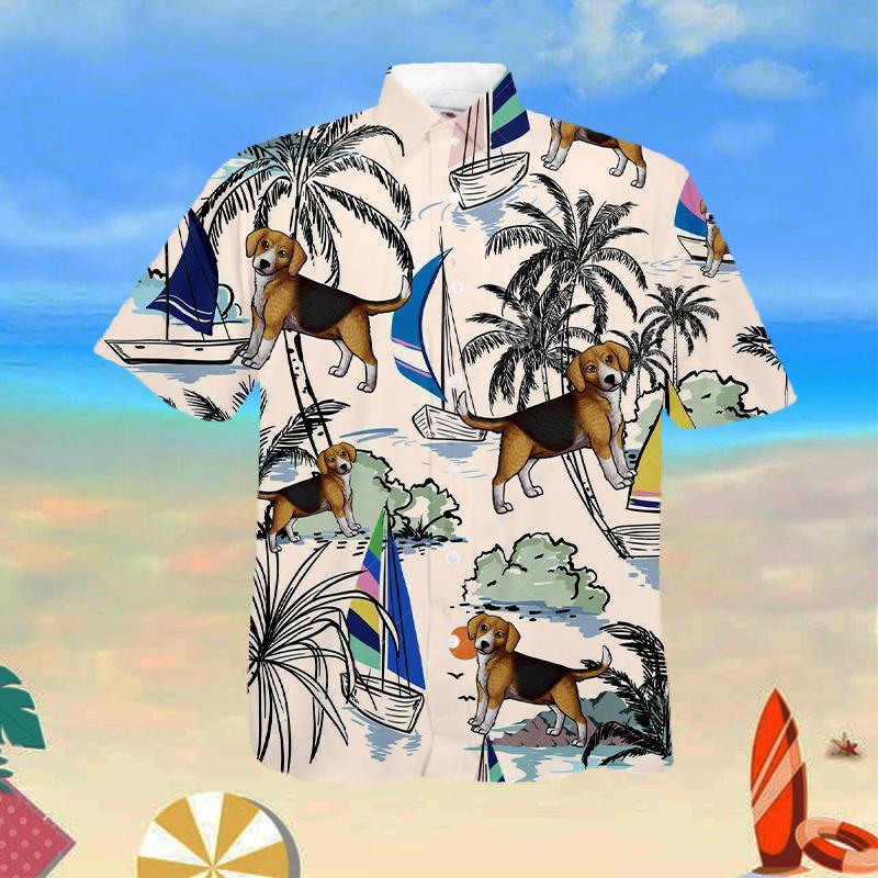 Beagle Summer Beach Hawaiian Shirt