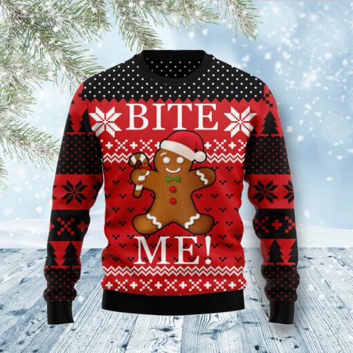 Christmas Bite Me Ugly Christmas Sweater 