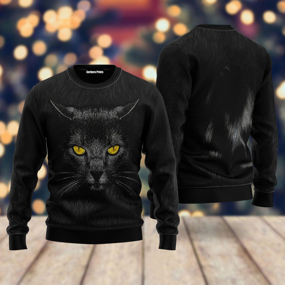 Black Cat Ugly Christmas Sweater 