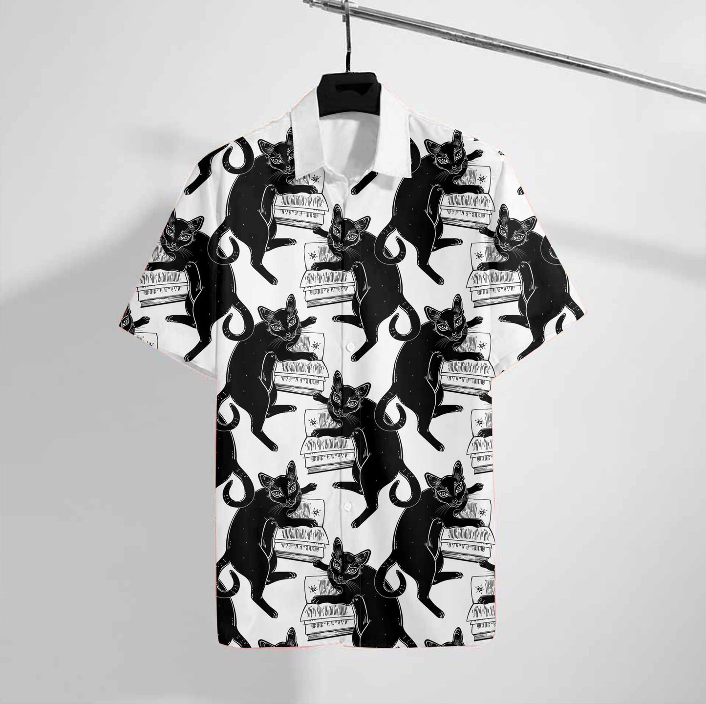 Black Cat Book Hawaiian Shirt 3D