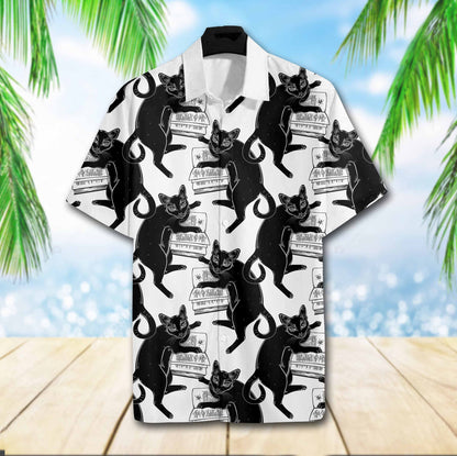 Black Cat Book Hawaiian Shirt 3D