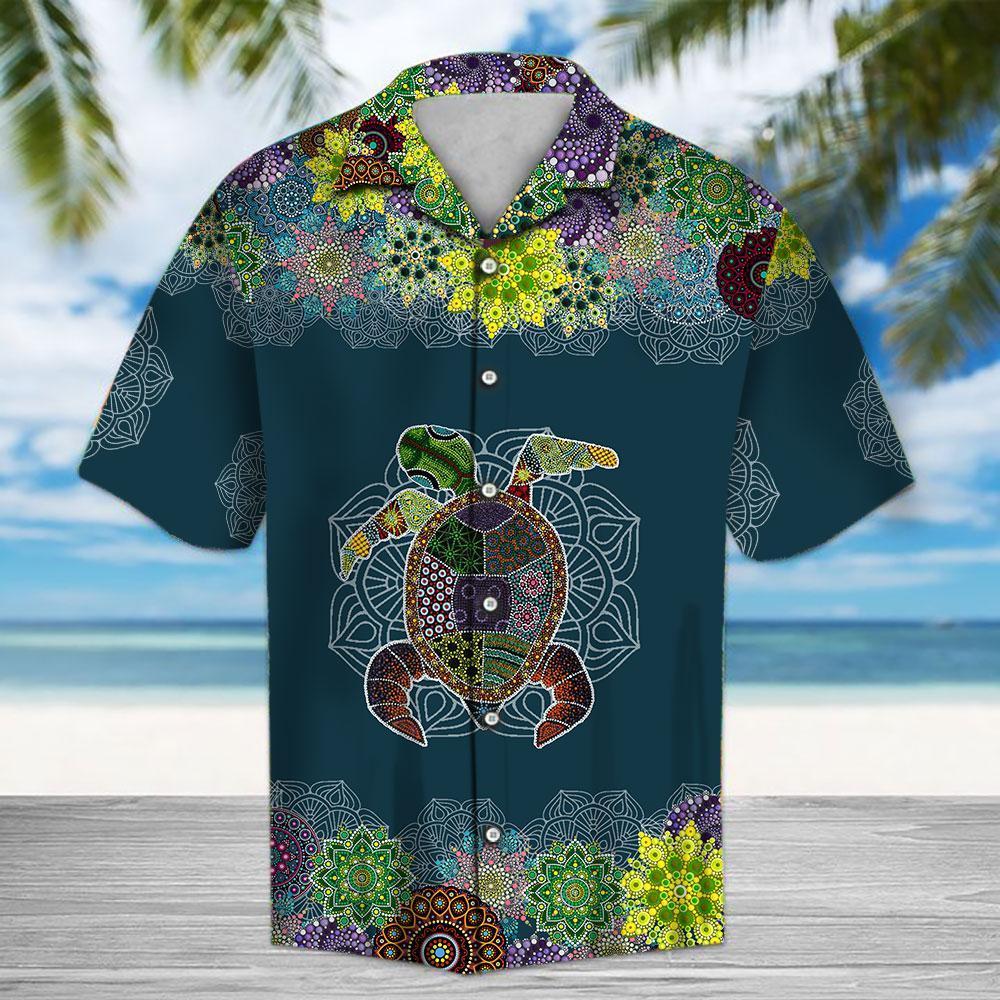 Blue Mandala Sea Turtle Hawaiian Shirt | For Men & Women | Adult | HW4324