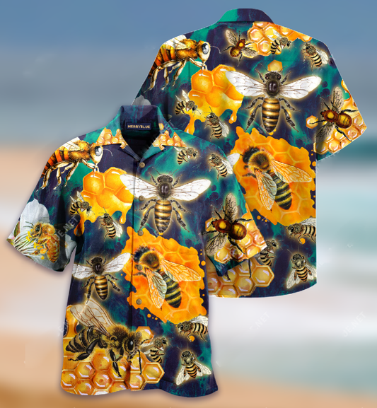 Amazing Bee Colorful Hawaii Shirt Unique Beach Hawaiian