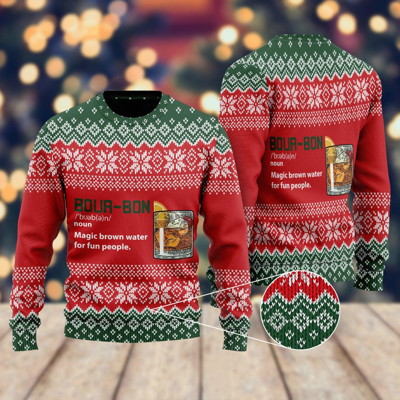 Bourbon Noun Ugly Christmas Sweater 