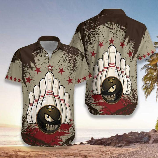 Vintage Bowling Ball Hawaiian Shirt