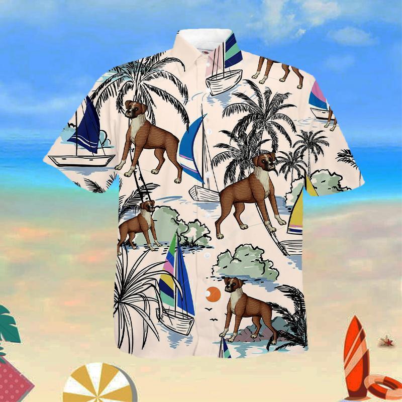 Boxer Summer Beach Hawaiian Shirt