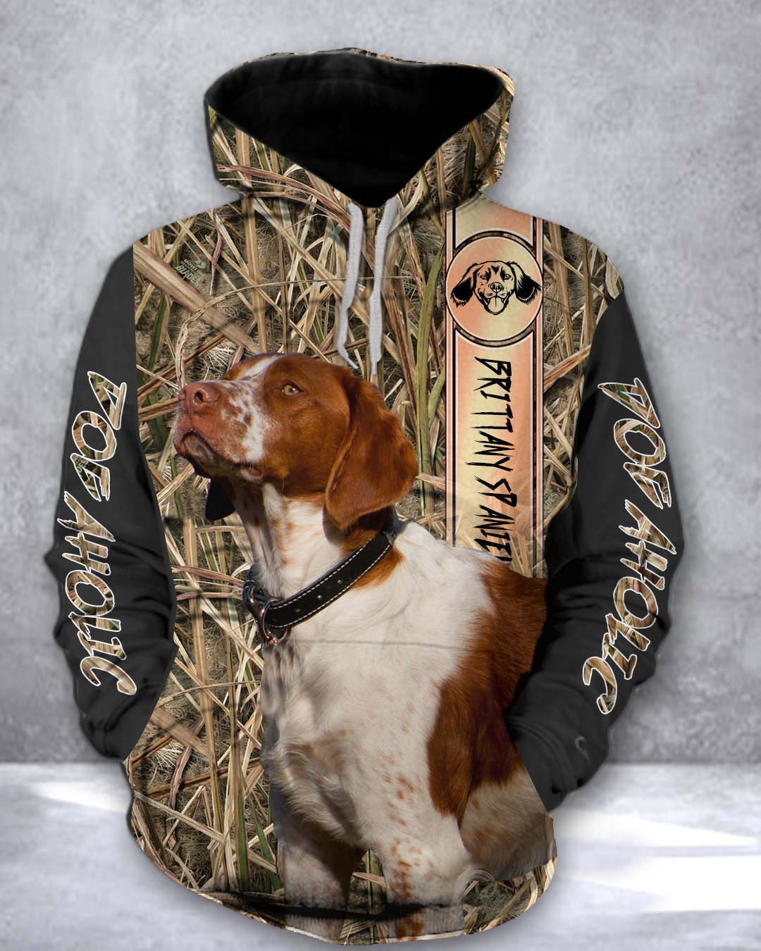 Brittany Spaniel dog hunting Camo all over print hoodie shirt - IPH583 Hoodie