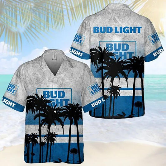 Bud Light Palm Tree Hawaiian Shirt