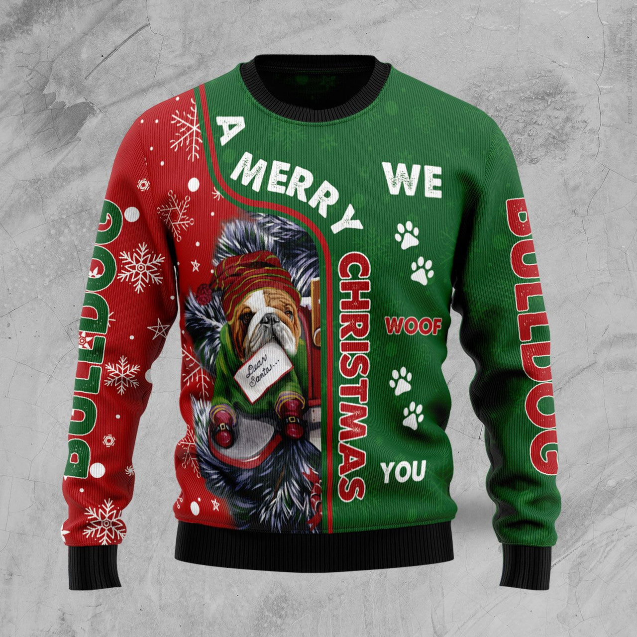 Bulldog Ugly Christmas Sweater 