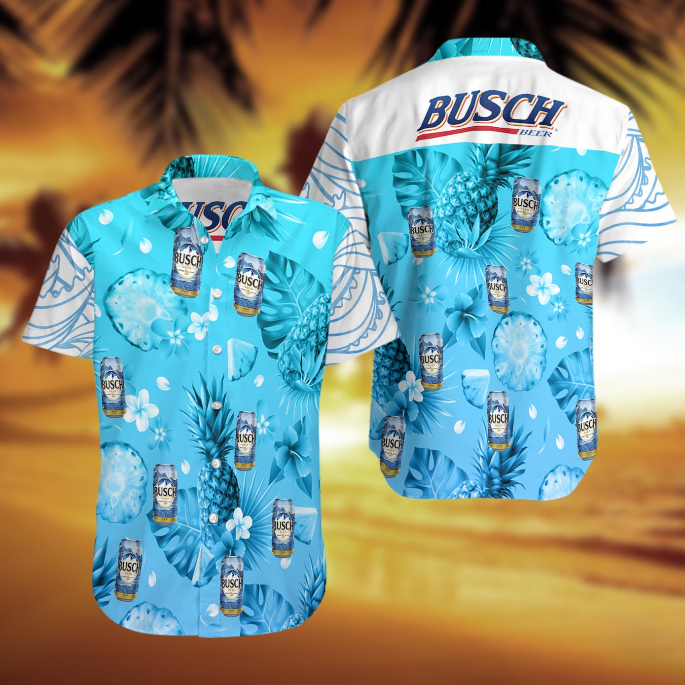 Busch Light Beer Pineapple Hawaiian Shirt