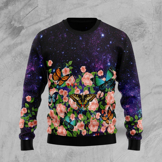 Butterfly Flowers Ugly Christmas Sweater 