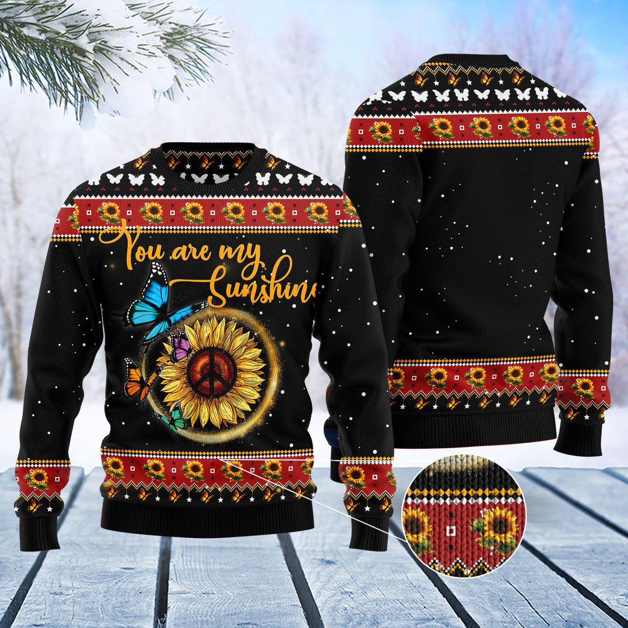 Butterfly Sunshine Ugly Christmas Yall Ugly Christmas Sweater 