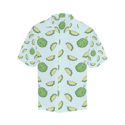 Durian Pattern Blue Background Mens All Over Print Hawaiian Shirt