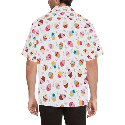 Cake Cupcake Design Pattern Mens All Over Print Hawaiian Shirt