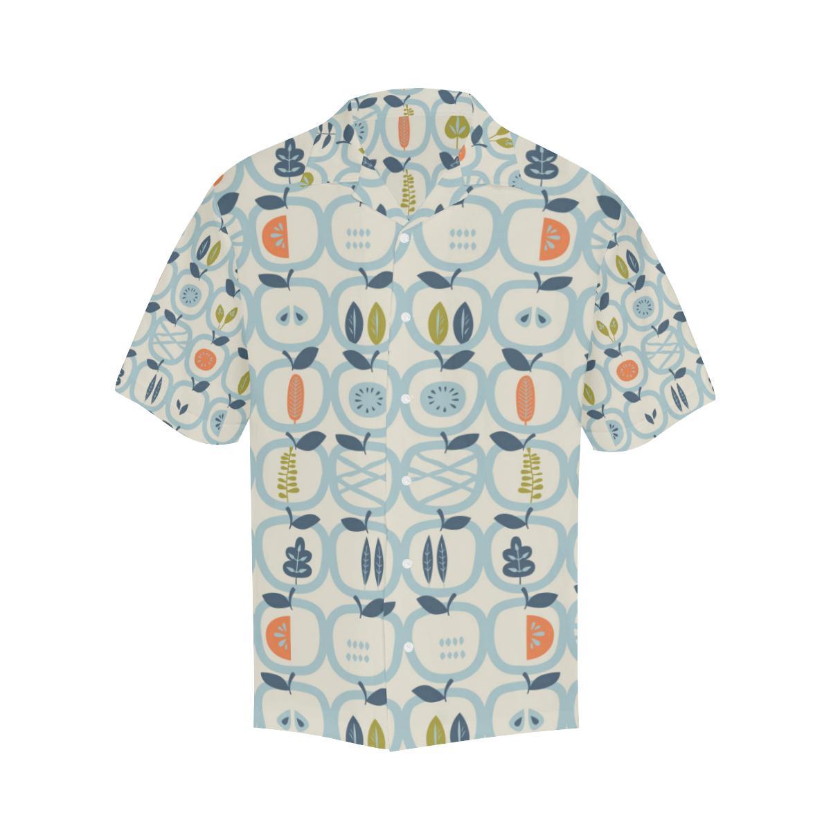 Apples Leaves Pattern Mens All Over Print Hawaiian Shirt