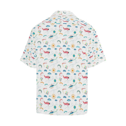Helicopter Plane Pattern Mens All Over Print Hawaiian Shirt