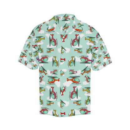 Helicopter Design Pattern Mens All Over Print Hawaiian Shirt